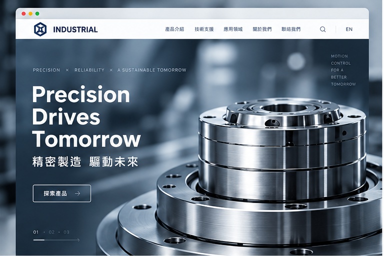 製造業網站首頁設計示意