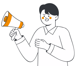人物插圖（拿擴音器）